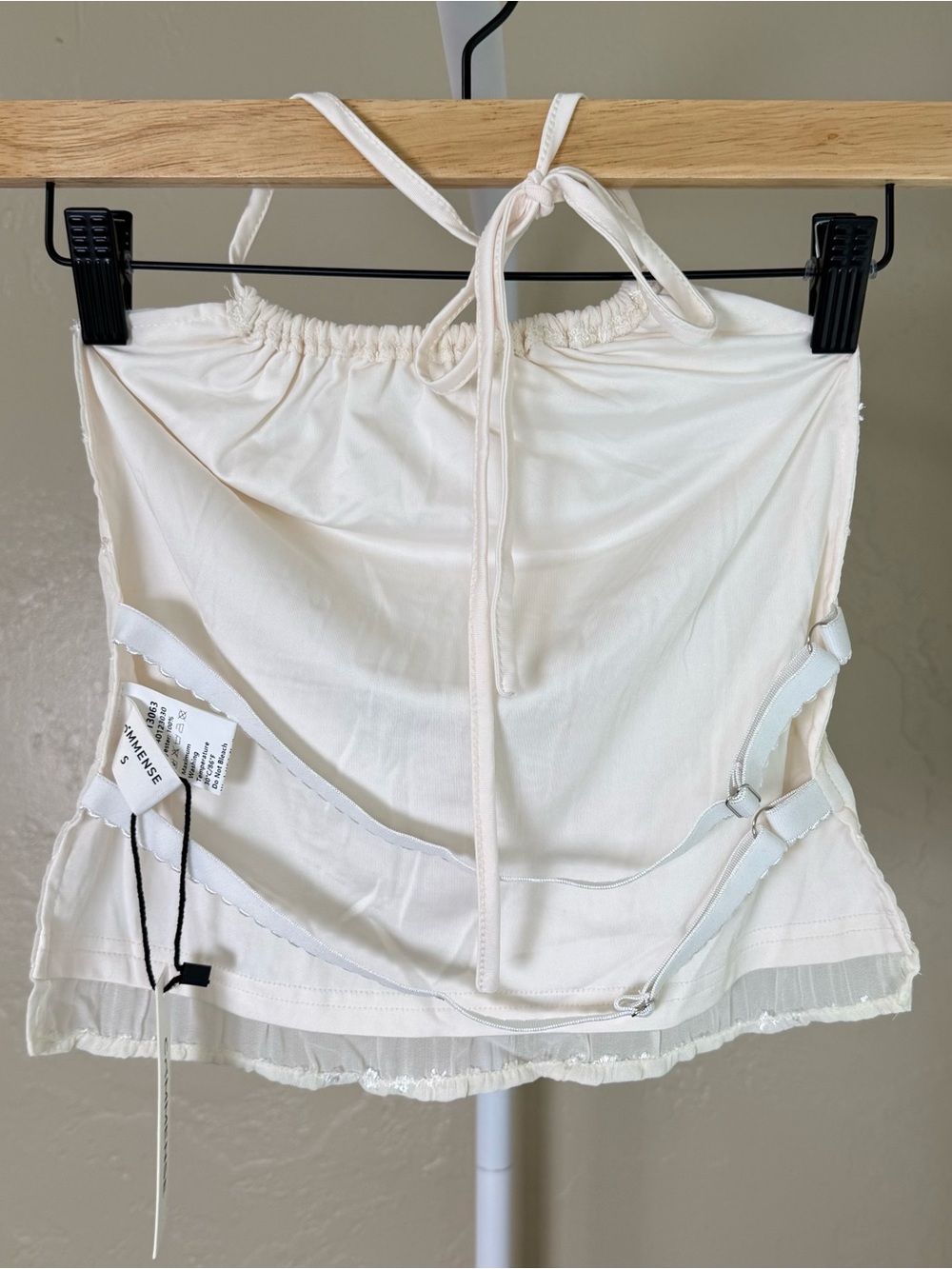 Commense Ivory Cream Set Backless Halter Crop Top and Maxi Skirt Small NWT - Picture 10 of 14